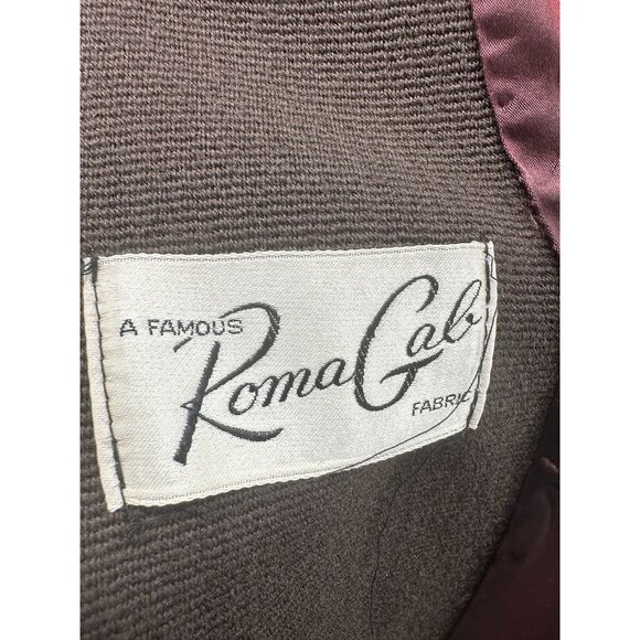 Vintage Wool Brown Double Breasted Coat Thick Jacket Size M/L - Picture 7 of 8